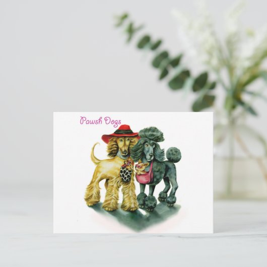Pawsh Dogs Postkarte (Stehend Vorderseite)