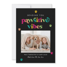 Pawsily Vibes Editable Color Pet Holiday Card