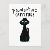 Pawsistisch Niedliche Katze Spaß Schwarz-weiß Postkarte (Vorderseite)