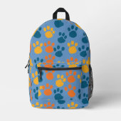 Pawsistisch Niedliches Blau Bedruckter Rucksack (Vorderseite)