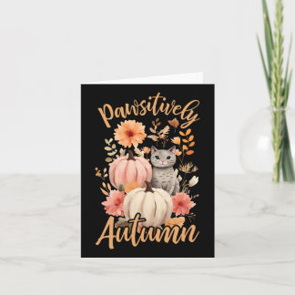 Pawsitiv Autumn Cottage Cats Fall Halloween Karte