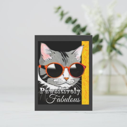 Pawsitiv Fabulous Cat Postkarte (Stehend Vorderseite)
