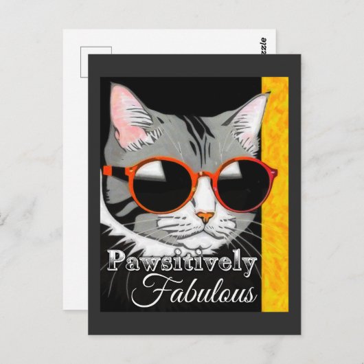 Pawsitiv Fabulous Cat Postkarte (Vorne/Hinten)