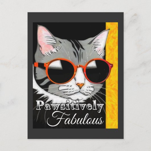 Pawsitiv Fabulous Cat Postkarte (Vorderseite)