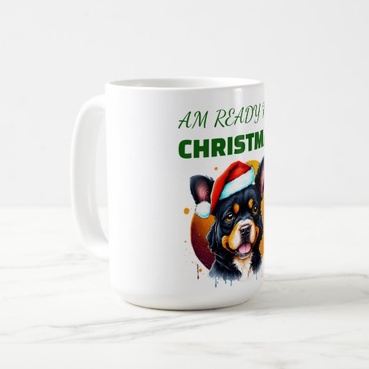Pawsitiv frohe Weihnachten Kaffeetasse (Vorderseite Links)