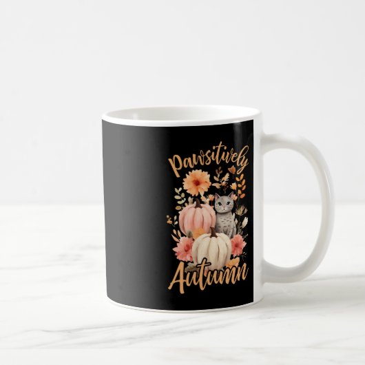 Pawsitiv Herbst-Kernkatzen fallen Hallowee Kaffeetasse (Rechts)