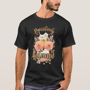 Pawsitiv herbstliche Cottagecore-Katzen Halloween- T-Shirt