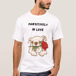 Pawsitiv in der Liebe Funny Dog T-Shirt