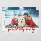 Pawsitiv Merry 3 Foto Pet Feiertagskarte (Vorne/Hinten)