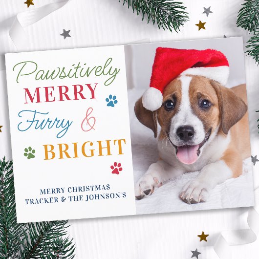 Pawsitiv Merry Furry & Bright Custom Pet Foto Mitteilungskarte