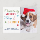 Pawsitiv Merry Furry & Bright Custom Pet Foto Postkarte (Vorderseite)