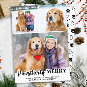 Pawsitiv Merry Personalisiert 3 Foto Hund Lover Feiertagskarte