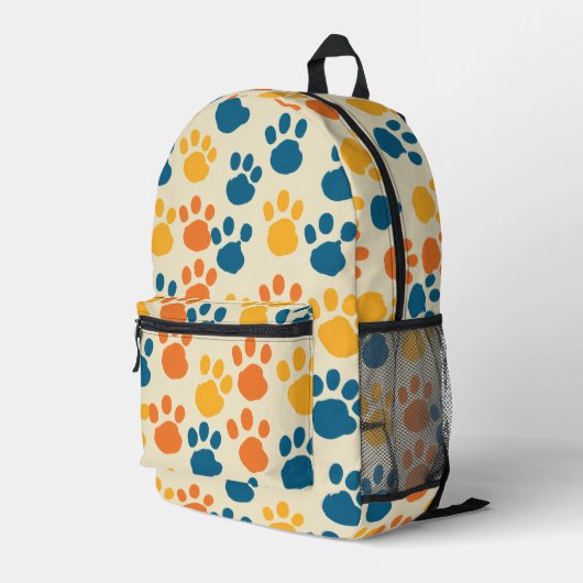 Pawsitiv Niedlich Beige Bedruckter Rucksack (Rückseitige Ecke Rechts)