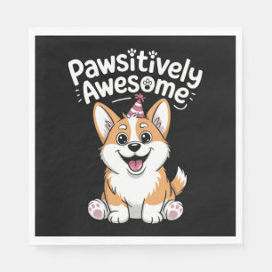 Pawsitiv Phantastisch Corgi Birthday Hundeshirt Serviette