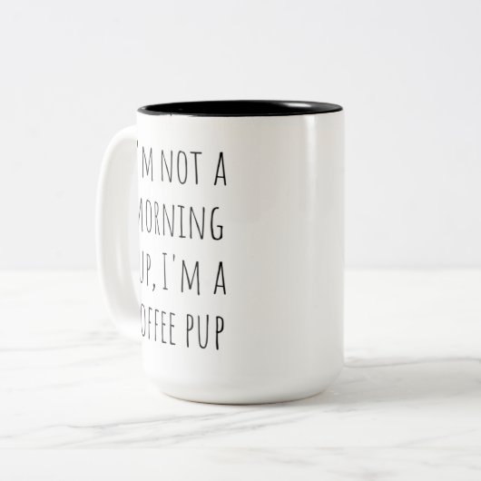Pawsitiv Punny Coffee Cup - Niedliches Hundebeitra Zweifarbige Tasse (Vorderseite Links)