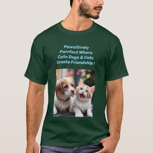 Pawsitiv Purfect Hunde & Katzen T - Shirt Design. (Vorderseite)