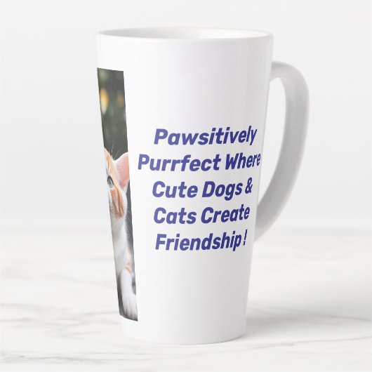 Pawsitiv Purfect Pet Latte Tasse Design. (Rechte Ecke)