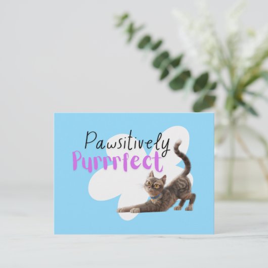 Pawsitiv Purfect Postkarte (Stehend Vorderseite)