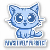 Pawsitiv Purfect, schöne Manga Kitten Aufkleber (Vorderseite)
