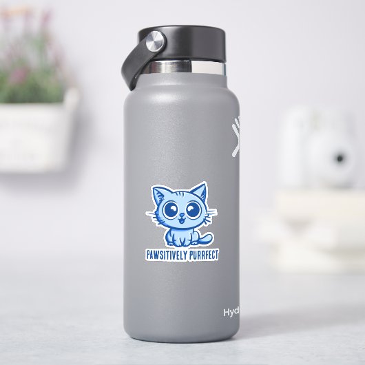 Pawsitiv Purfect, schöne Manga Kitten Aufkleber (HydroFlask)