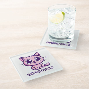 Pawsitiv Purfect, schöne Manga Kitten Glasuntersetzer