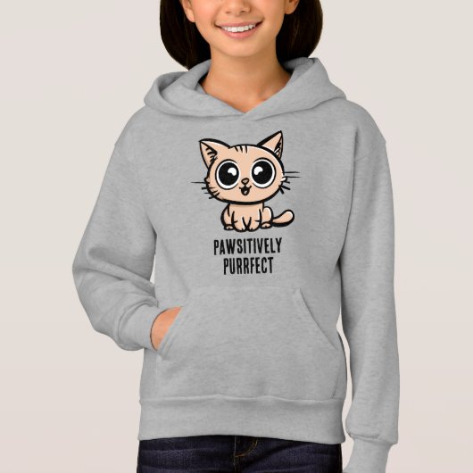 Pawsitiv Purfect, schöne Manga Kitten Hoodie (Vorderseite)