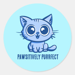 Pawsitiv Purfect, schöne Manga Kitten-Klasse Runder Aufkleber