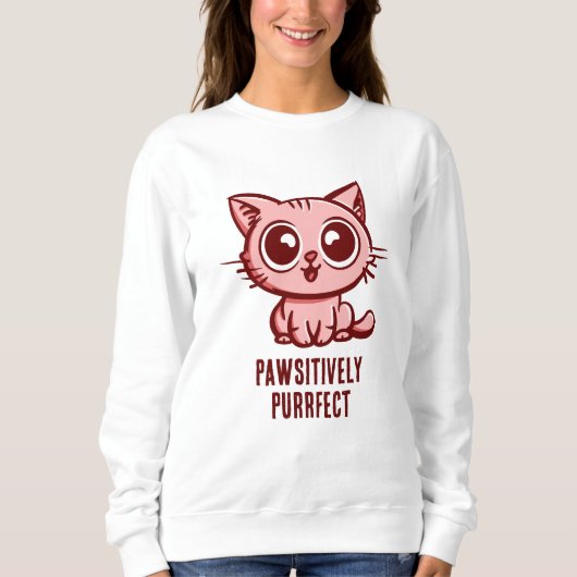 Pawsitiv Purfect, schöne Manga Kitten Sweatshirt (Vorderseite)