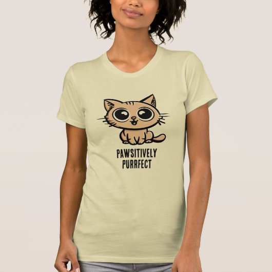 Pawsitiv Purfect, schöne Manga Kitten T-Shirt (Vorderseite)