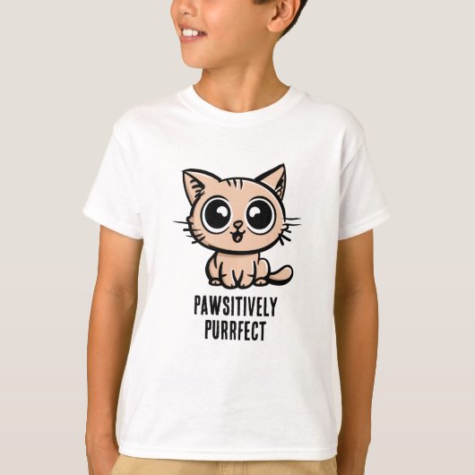 Pawsitiv Purfect, schöne Manga Kitten T-Shirt (Vorderseite)
