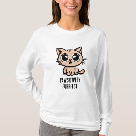Pawsitiv Purfect, schöne Manga Kitten T-Shirt (Vorderseite)