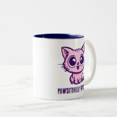 Pawsitiv Purfect, schöne Manga Kitten Zweifarbige Tasse (VorderseiteRechts)
