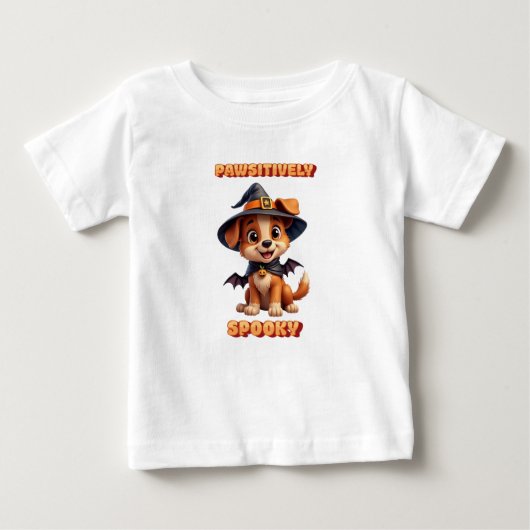 Pawsitiv Spooky Niedlich Halloween Baby T-shirt (Vorderseite)