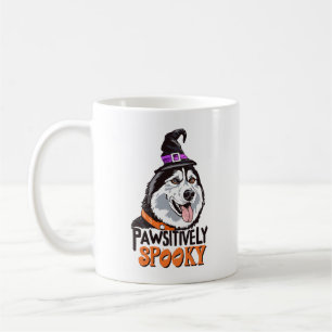 Pawsitiv Spooky Wasserfarbe Halloween Husky Hund Kaffeetasse