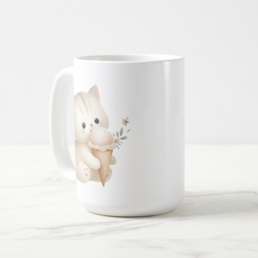 Pawsitiv Sweet Happy Cat mit Eiscreme Kaffeetasse (Vorderseite Links)
