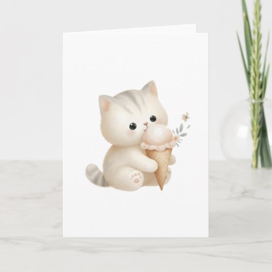 Pawsitiv Sweet Happy Cat mit Eiscreme Karte (Vorderseite)
