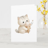 Pawsitiv Sweet Happy Cat mit Eiscreme Karte (Gelbe Blume)