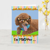 Pawsitive Birthday Red Poodle in Shades Karte (Gelbe Blume)