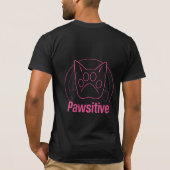 Pawsitive Cat Paw Print - Positive Feline Vibe T-Shirt (Rückseite)