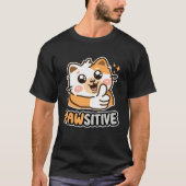 Pawsitive Cute Cat Thumbs Up Kitten T-Shirt (Vorderseite)