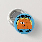 PAWSITIVE KATTITUI Cartoon Cat Señor Gato Button (Vorne & Hinten)