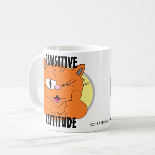 PAWSITIVE KATTITUI Cartoon Cat Señor Gato Kaffeetasse (Vorderseite Links)