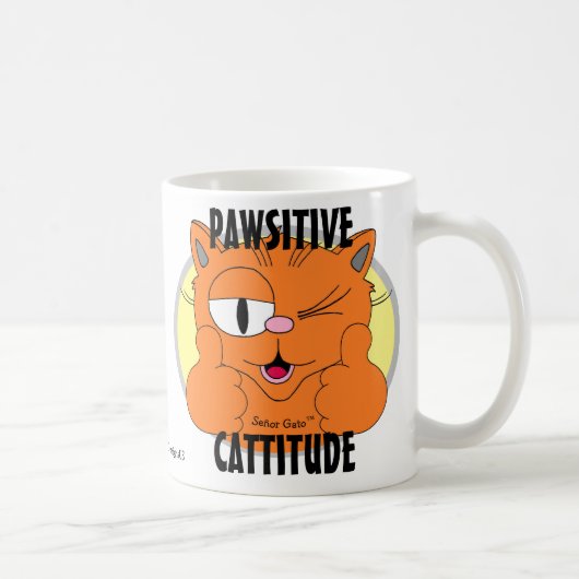 PAWSITIVE KATTITUI Cartoon Cat Señor Gato Kaffeetasse (Rechts)