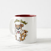 Pawsitive Lächeln Zweifarbige Tasse (Vorderseite Links)