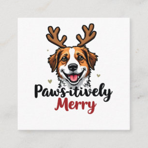 Pawsitive Merry Funny Christmas Dog Reindeer Begleitkarte
