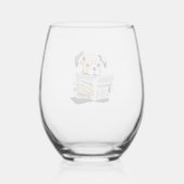 Pawsitive News Dog Reading Newspaper T - Shirt Weinglas Ohne Stiel (Rückseite)