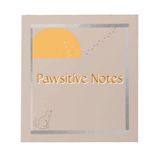 Pawsitive Notes - Cute Cat Notepad Notizblock (Vorderseite)