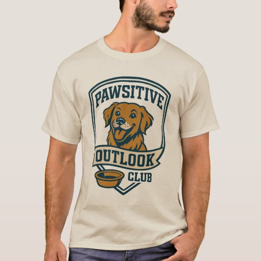 Pawsitive Outlook Club Golden Retriever Shirt (Vorderseite)