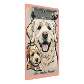 "Pawsitive Pals" Mini Klemmbrett (Schrägansicht)