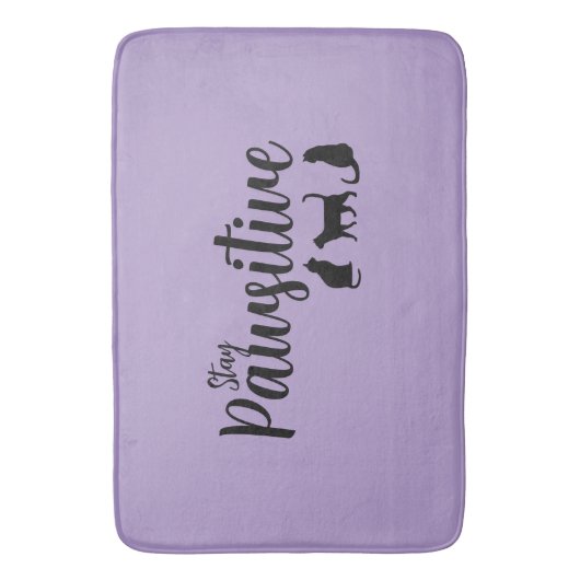 Pawsitive Schwarze Katze bleibe Badematte (Vorderseite Vertikal)